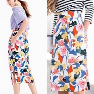 J. Crew Morning Floral Midi Skirt Size 2